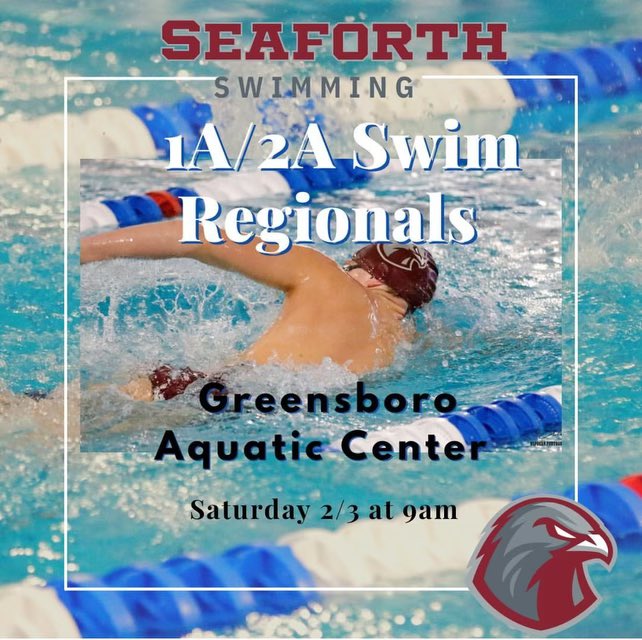 SeaforthHawks's tweet photo. Hawks Swimming team are headed to Greensboro Aquatic Center and Keira Rosenmarkle is headed to Bunn HS for her Women’s Wrestling Regional today.  Finish Seaforth Strong Hawks!  #WeAreSeaforth! https://t.co/4j5hgrt6vp