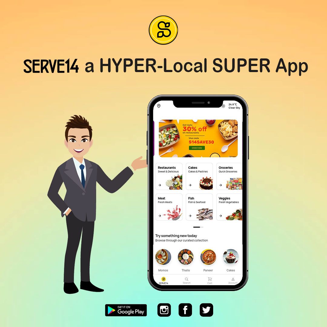 theserve14's tweet photo. Serve14 is the ultimate hyperlocal app, bringing everything you need right to your fingertips. Discover local businesses, order food, book services, and more, all in one place. 
*
#serve14 #serve14delivery #serve14express #fooddelivery #grocerydelivery #hyperlocal #convenience https://t.co/pT0SWo3Cvp