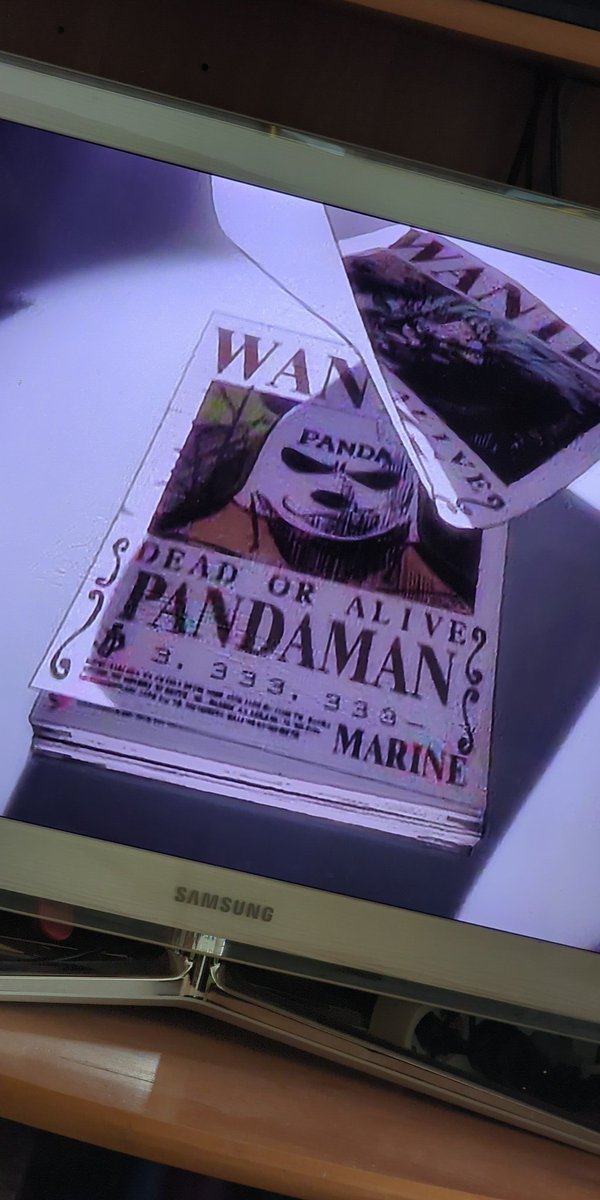 MsHolmes93's tweet photo. I'm pretty sure I'm not the first one...but I never recognized the wanted Pandaman poster in the chopper movie 😅🤣 #onepiece #pandaman #goodbounty #loveeastereggs https://t.co/S97nswlp2G