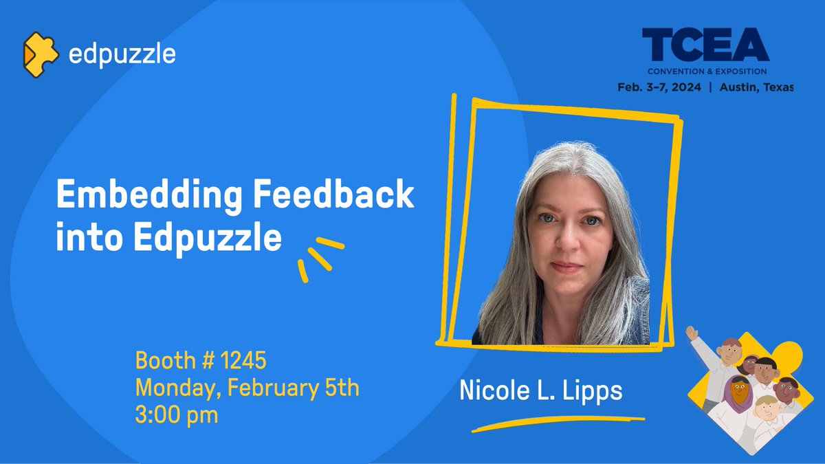 MannyDiscoTech's tweet photo. ✨💛 @NancyBonds27 will present at the #TCEA #TCEA24 @edpuzzle

✨@ConroeISD Super star
💛 Embedding Feedback into Edpuzzle

#Edpuzzleis giving you immediate feedback #flippedclassroom #lessondesign #Yaaas https://t.co/hoR2WiOFCG