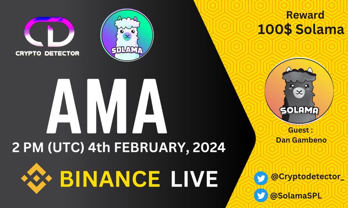 ama_tracker's tweet photo. 👾@CRYPTODETECTOR_ and @SolamaSPL will hold AMA session!
#CRYPTODETECTOR is home for Crypto & Blockchain Enthusiast.
#SolamaSPL is Official 'Unofficial' Solana Mascot.
🗓 Feb 4, 2 PM UTC
🏟️https://t.co/hivCd4y9WJ
#AmaTracker https://t.co/X1o99ji0DJ