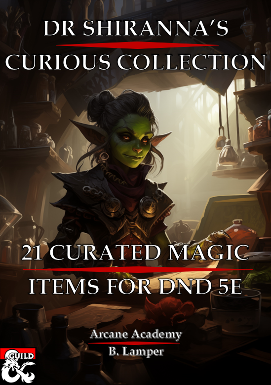 Welcome to Dr Shir’Anna’s Curious Collection, the first set of our miscellaneous magic items that puts together all of the ideas that were too good not to print, but didn’t quite fit in our normal themed supplements.
#dnd5e #selfpromosaturday
dmsguild.com/product/469640…
