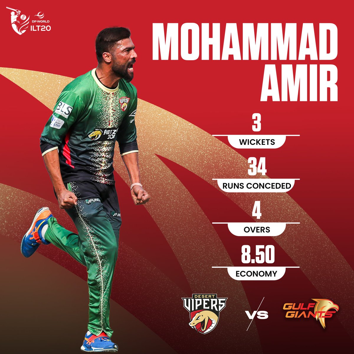 Amir is here

He meant it 🔥

#DesertVipers #FangsOut #Season2 #DVvGG #AllInForCricket #Sustainability #GoGreen #SustainabilityMatch #MohammadAmir | @iamamirofficial