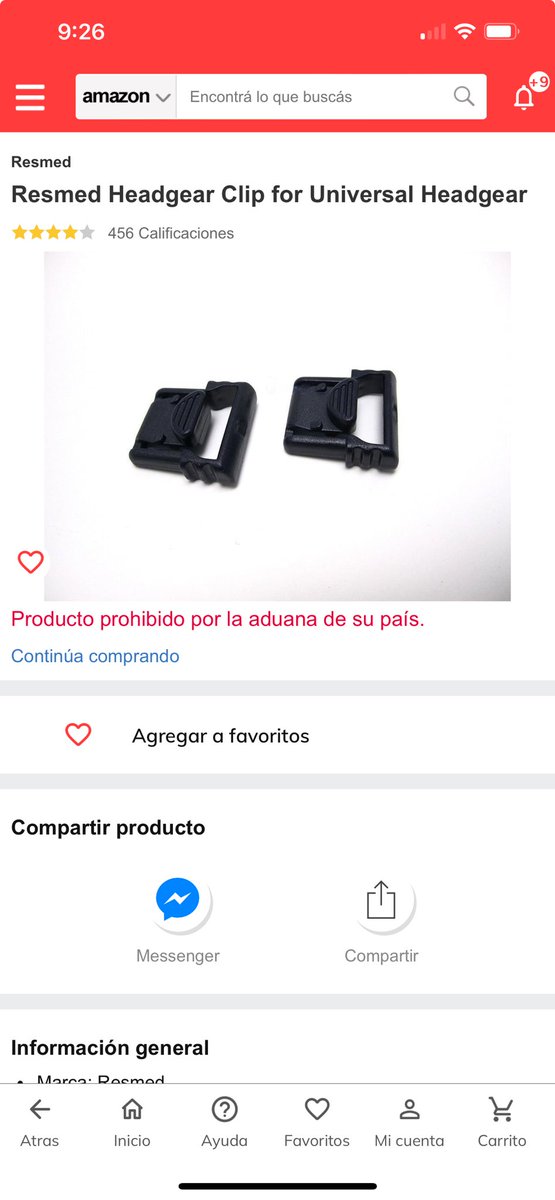 AlvMaFre's tweet photo. A mi viejo se le rompió un clip de la máscara de CPAP y me obligan a comprarla ENTERA a un costo estrafalario. 
Me pongo a buscar el clip en tienda mía y me encuentro con esta maravilla. 
Como el Uruguay no hay. Una joda. https://t.co/6E987XKPsH