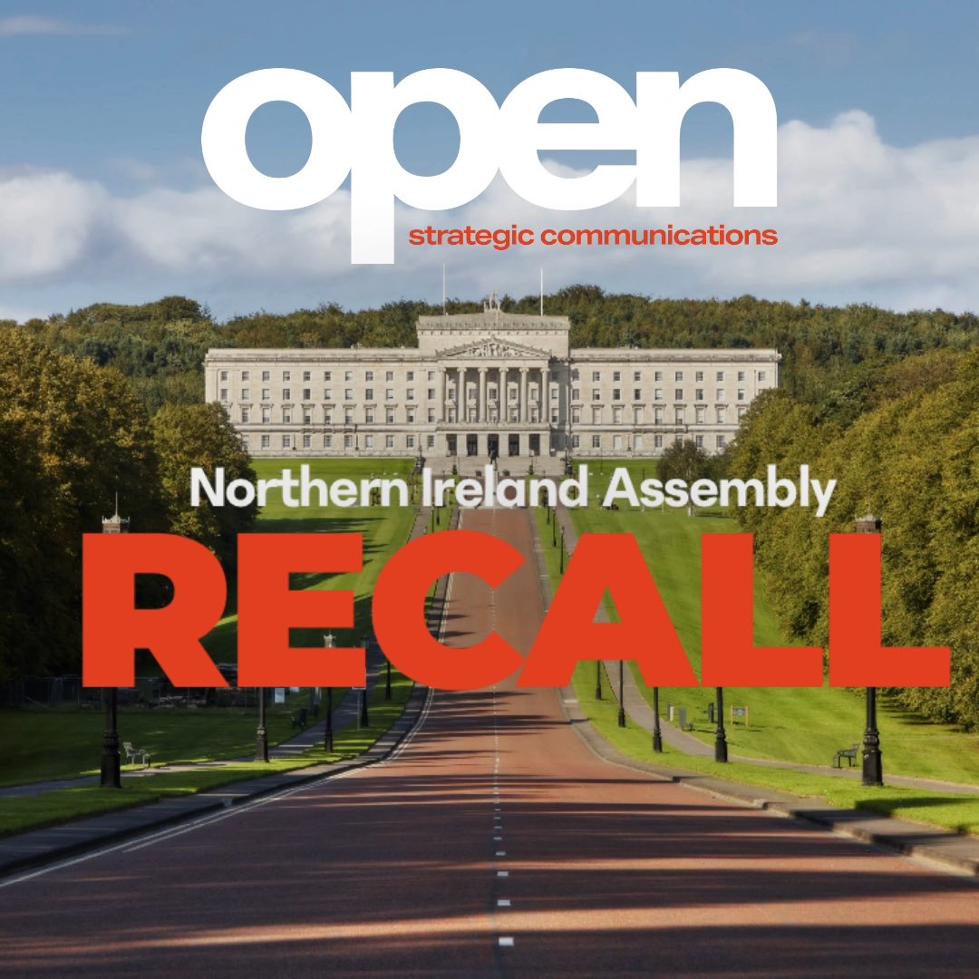 OpenStrategic's tweet photo. Today sees the return of the Northern Assembly. 

During today's sitting the Assembly will appoint 

• Assembly Speaker (incl. Deputy speakers)
• Business Committee Members
• FM / dFM
• Justice Minister 
• Other Department Ministers 

Follow our Assembly thread below🧵 https://t.co/IErYWT4mMP