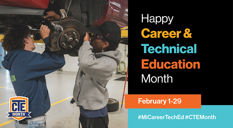 GCILearns's tweet photo. Did you know – Approximately 96% of high school students who were in a CTE program graduated during the 2021-2022 school year? That’s compared to Michigan’s graduation rate of 81%. This CTE Month find a program that fits your needs and allows you to earn more! https://t.co/d2a5pUSOjc
