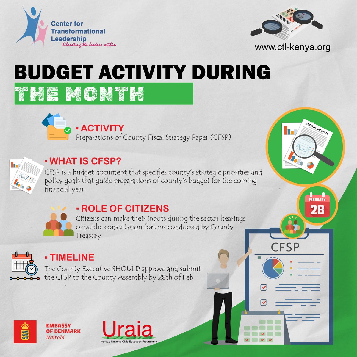 Hello there, It's a new month and as always we'd like to ensure you are well-informed about the budget activities lined up for the month in our counties. Start preparing and get involved! @UraiaTrust @denmarkinkenya