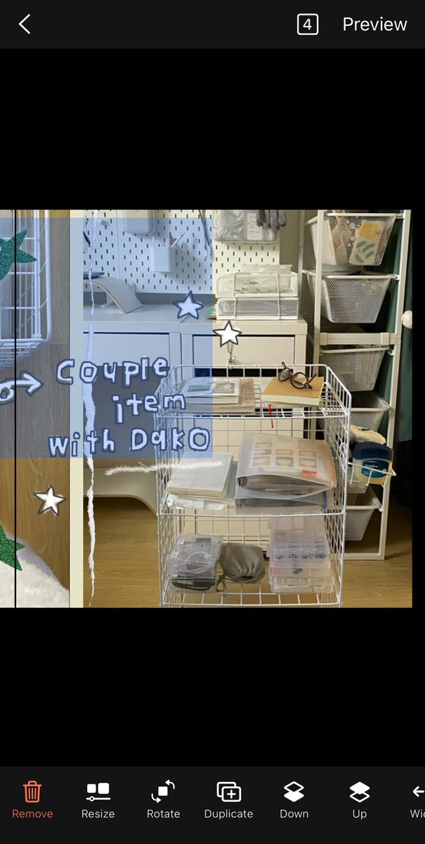 귀여운 어플 발견! 인스타에서 사진 넘길 때 완벽하게 이어지는 사진으로 만들 수 있다! 스티커도 붙이고 글씨도 쓰고 그림 그리기 모두 어플 안에서 가능!