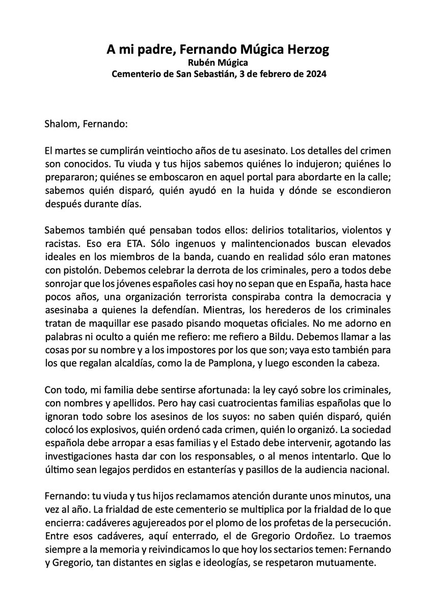 rubenmugica's tweet photo. A mi padre, Fernando Múgica Herzog, asesinado por ETA https://t.co/CDRUzSzrlq