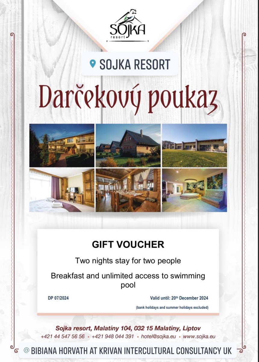 ConsultSlovak's tweet photo. #hellokrivan Hello #fašiangyball
We are delighted to announce our amazing prize contribution to a #raffle at 1st International Czech & Slovak Ball in Warwick happening today! A lovely stay for two at @sojkaresort in #Slovakia 🇸🇰 Liptov region of Janosik Sojka! Let’s celebrate! https://t.co/BKu3oYQEXP