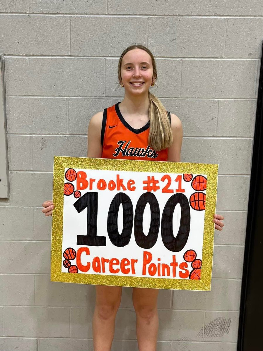 WestDelawareGBB's tweet photo. Congratulations to @BrookeKrogmann on reaching 1,000 career points last night!! ❤️🏀🙌 https://t.co/OWQaN2btss