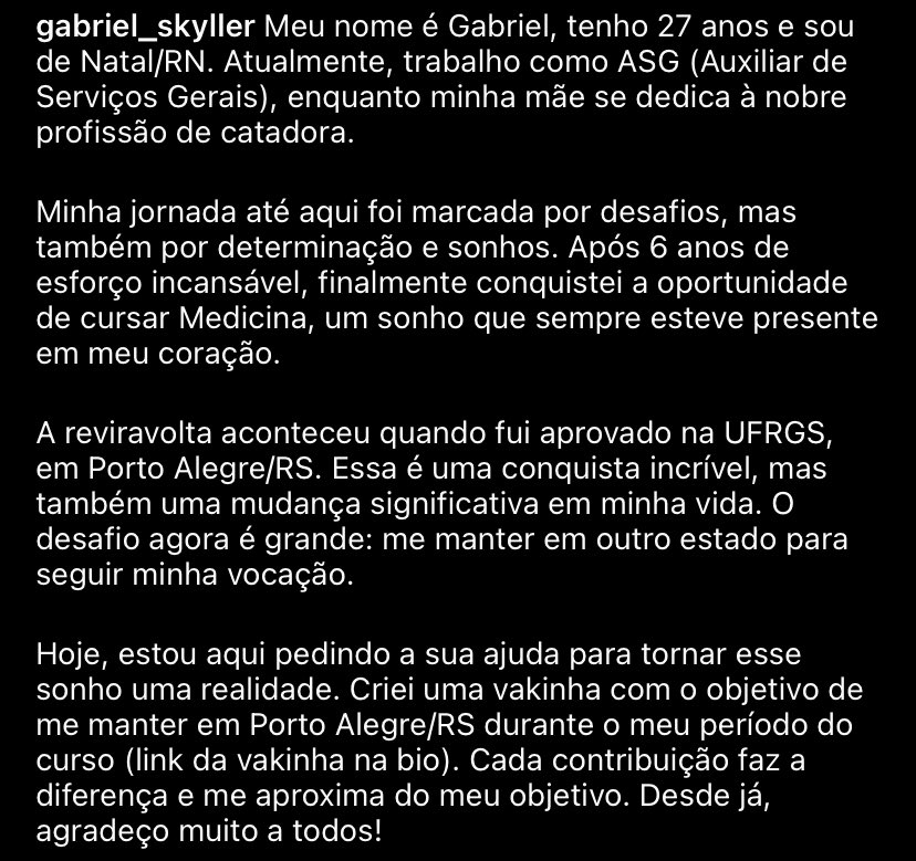 vinicnc_'s tweet photo. o gabriel depois de 6 anos, conseguiu passar em medicina na ufrgs mas não tem condições de se manter em outro estado, vou deixar o pix dele nos comentários, rt pra viralizar 🥹💙 https://t.co/reN6i1b6O0