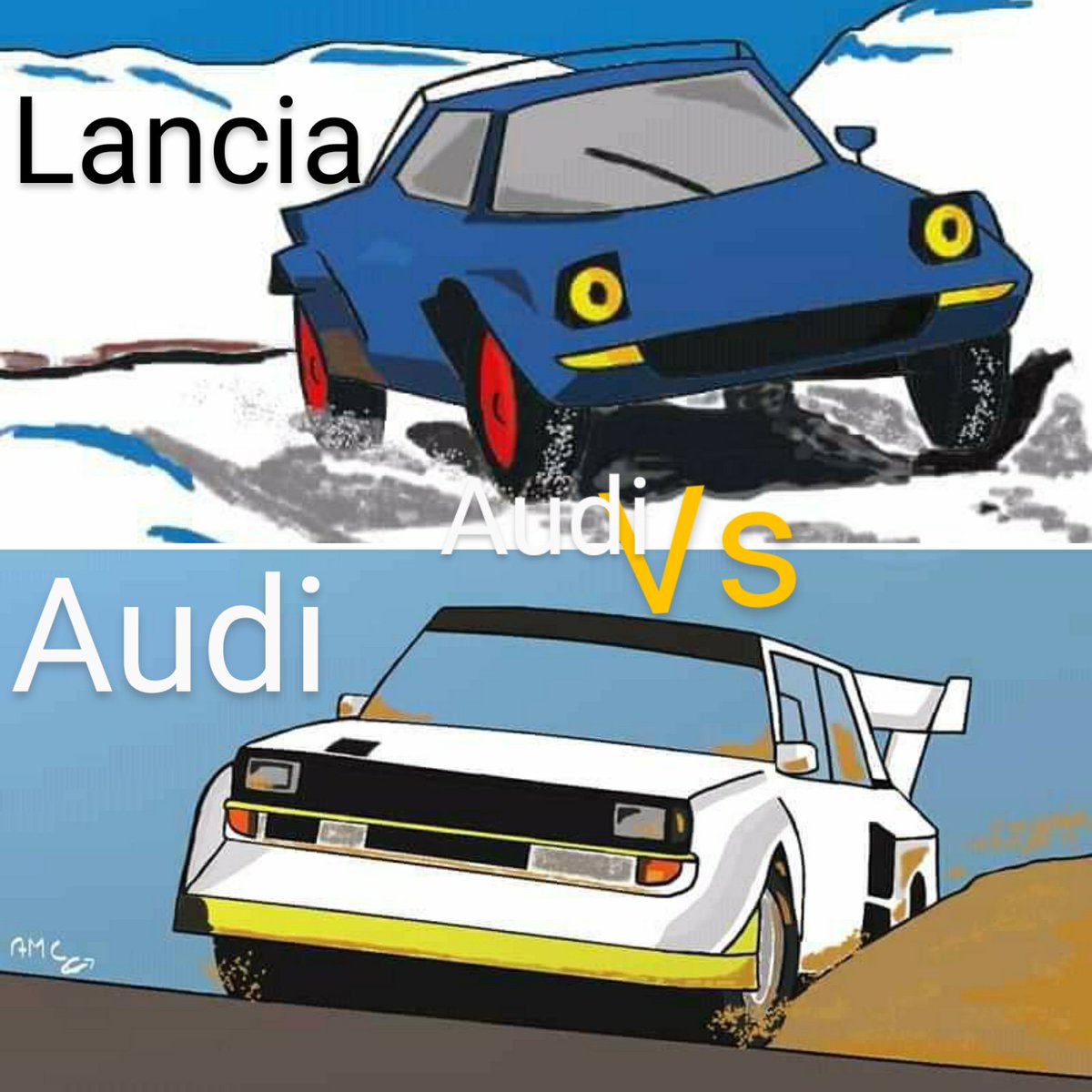 AngeCirillo's tweet photo. Audi vs Lancia !!
#audiquattro #lancia #stratos #ferrari #rallye #niege #illustration #artrage #wacom https://t.co/0v6xYZLEvA