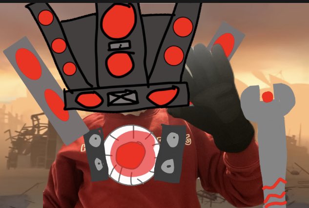 Mpgcameraman's tweet photo. I decide to do ep 1 of skibidi multiverse with human body and some drawings for to be replied the characters from the series like this Titan speaker man that I made https://t.co/oPUgFfgmuM