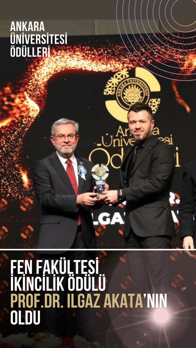 Fen Fakültesi İkincilik Ödülü Prof. Dr. Ilgaz AKATA’nın Oldu 

Öğretim Üyemiz Prof. Dr. Ilgaz AKATA 109 puanlık akademik performansıyla Fen Fakültesinde ikincilik elde etti. Bu başarısından dolayı kendisini tebrik ederiz. 🥈

🏆 Ankara Üniversitesi Ödülleri