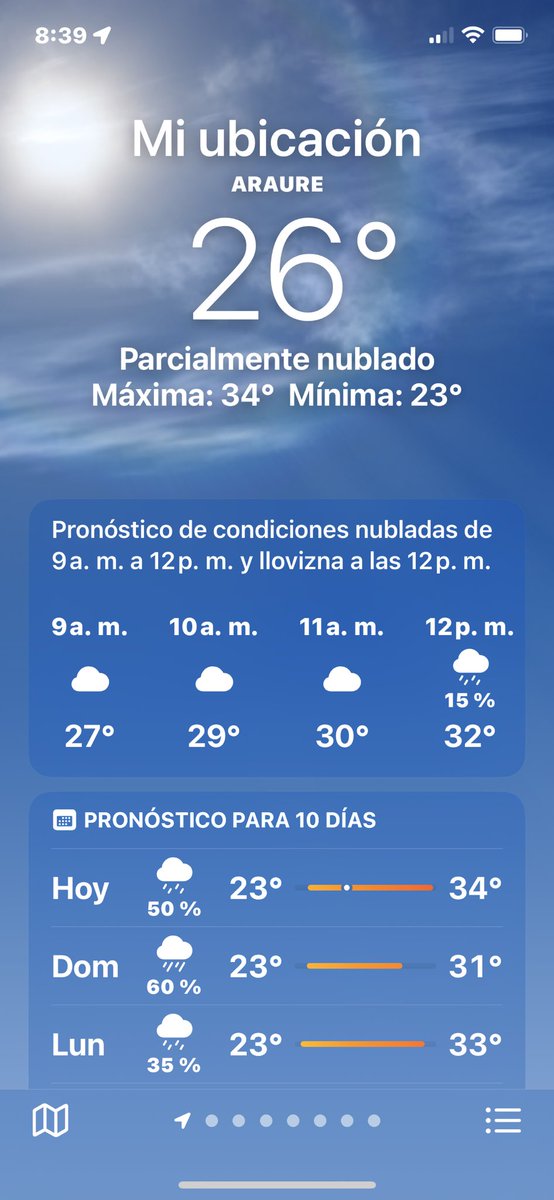 PortuguesaTV's tweet photo. #Feb03 La App del clima pronostica para la zona de #Acarigua #Araure https://t.co/YVAvpSp4TB