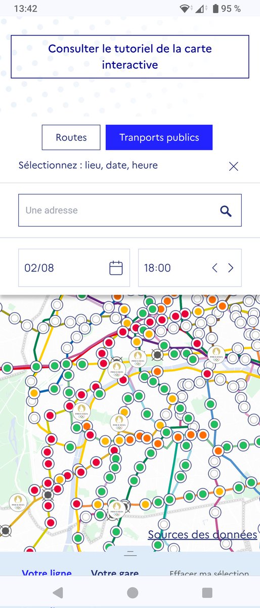 Y a l'état qui a fait un site internet avec une carte interactive pour les temps d'attente prévus pendant les JO à chaque station de métro/RER/Transilien, en fonction du jour et de l'heure.
Les stations en rouge c'est attente pour accès aux quais &gt;15 min💀
anticiperlesjeux.gouv.fr/je-minforme/ca…