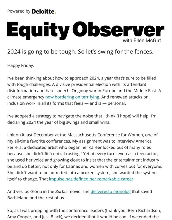 2024 is shaping up to be quite the challenge, but guess what? We're ready to tackle it head-on. Equity Observer is your ticket to stay informed, inspired, and engaged. Subscribe now and join a community making a difference. Read the first issue ⬇️ mailchi.mp/designobserver…