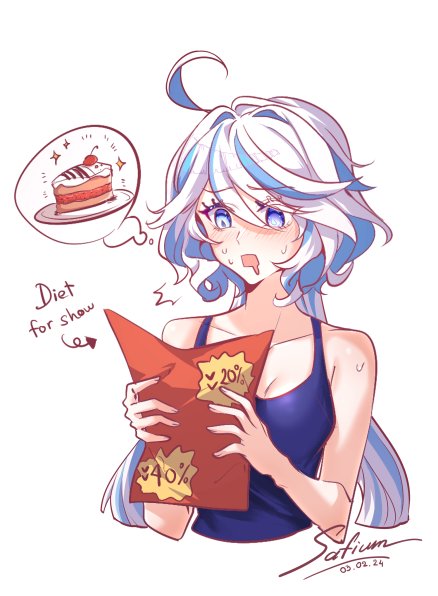 Safiumofficial's tweet photo. just a bite of sweets is ok right🍰🥺
#Furina #GenshinImapct #原神 #Genshin #fanart #フリーナ #芙宁娜 #digitalart #GenshinImpactFontaine #Genshinfanart #artwork #illustration https://t.co/e3sfmvnHGo