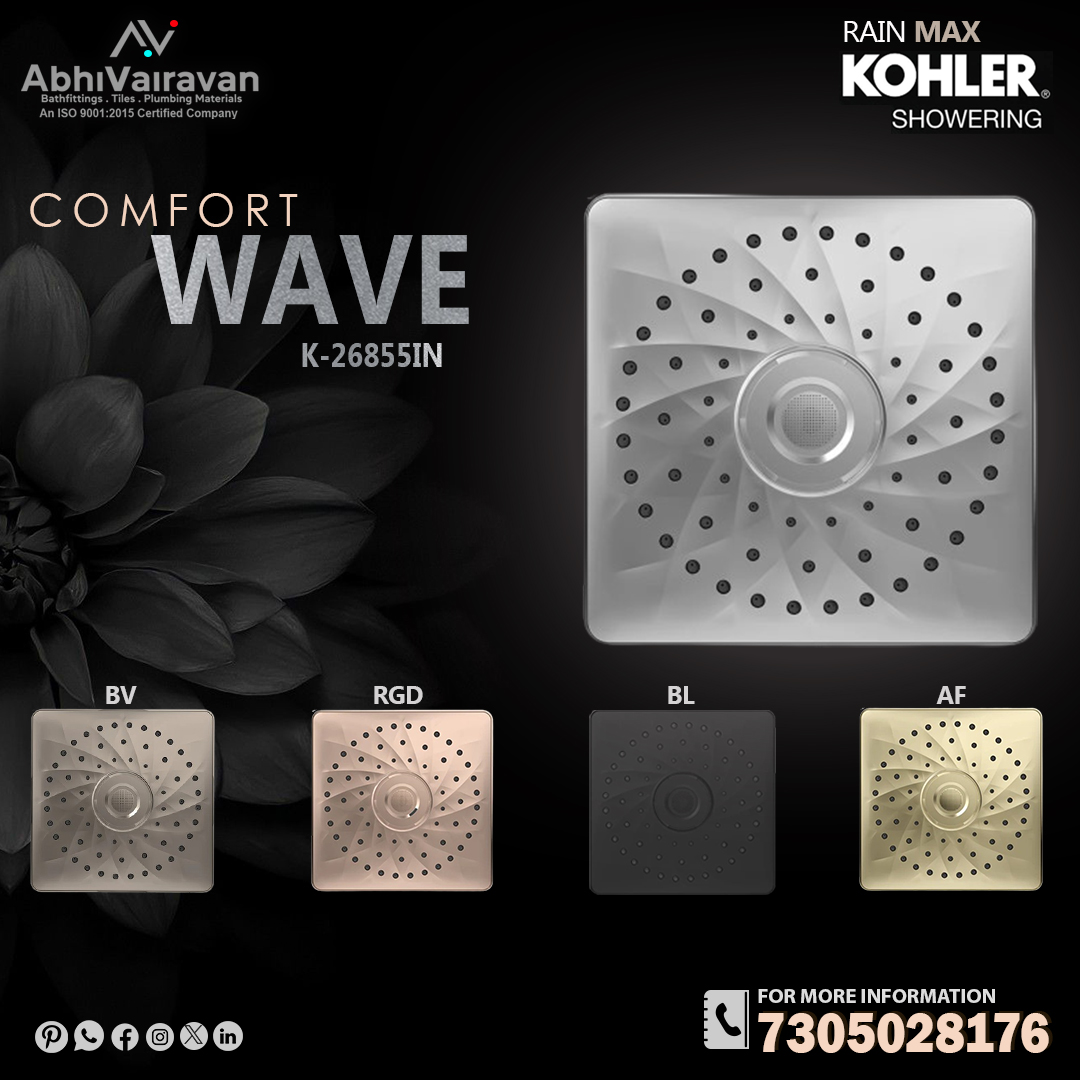 KOHLER SHOWERING

Comfort Wave

CONTACT US FOR MORE DETAILS:

Visit our website for online order: abhivairavan.co
KODAMBAKKAM : 8807814683
VELACHERY : 8807814769
KOLATHUR : 8807814792

#shower #Kohler #KohlerBoldLook #kohlershowering