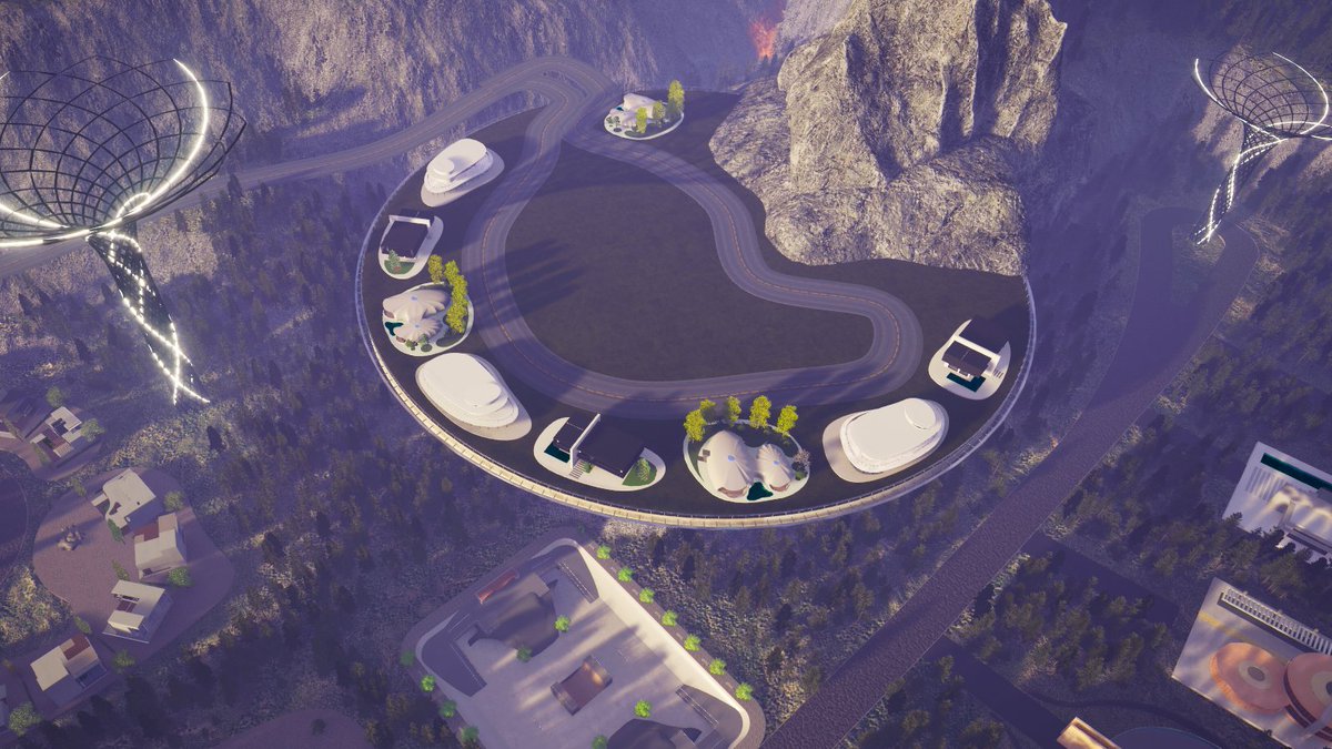 thelootverse's tweet image. An aerial shot of Millionaire's Row, a block of luxurious residential properties. Soon, you'll be able to buy one of these lavish homes. #VirtualReconstruction #3DWorlds #DigitalEnvironments #GOE