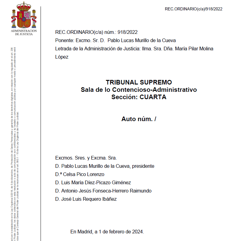 🔴El Tribunal Supremo mediante Auto de 1 de febrero de 2024 confirma la anulación del nombramiento de la Presidenta del Consejo de Estado (STS 30/11/23) y reafirma la legitimación de la Fundación Hay Derecho para recurrirlo🧵1/8 +1👇🏾
hayderecho.com/portfolio-item…