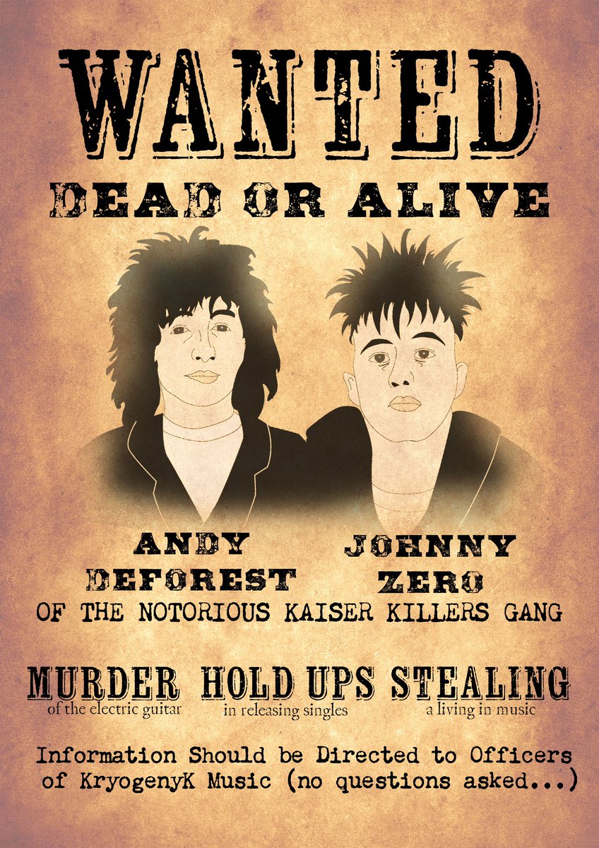 thejohnnyzero's tweet photo. You may recall, pesky varmints @kaiserkillers were on the run and holed up with the master tape of new single, Gun Crazy. It seems the Pinkertons have, at least, managed to retrieve that tape and is being mastered for release end of February #IndieMusic #AlternativeRock #PostPunk https://t.co/NPm1hoOX0v