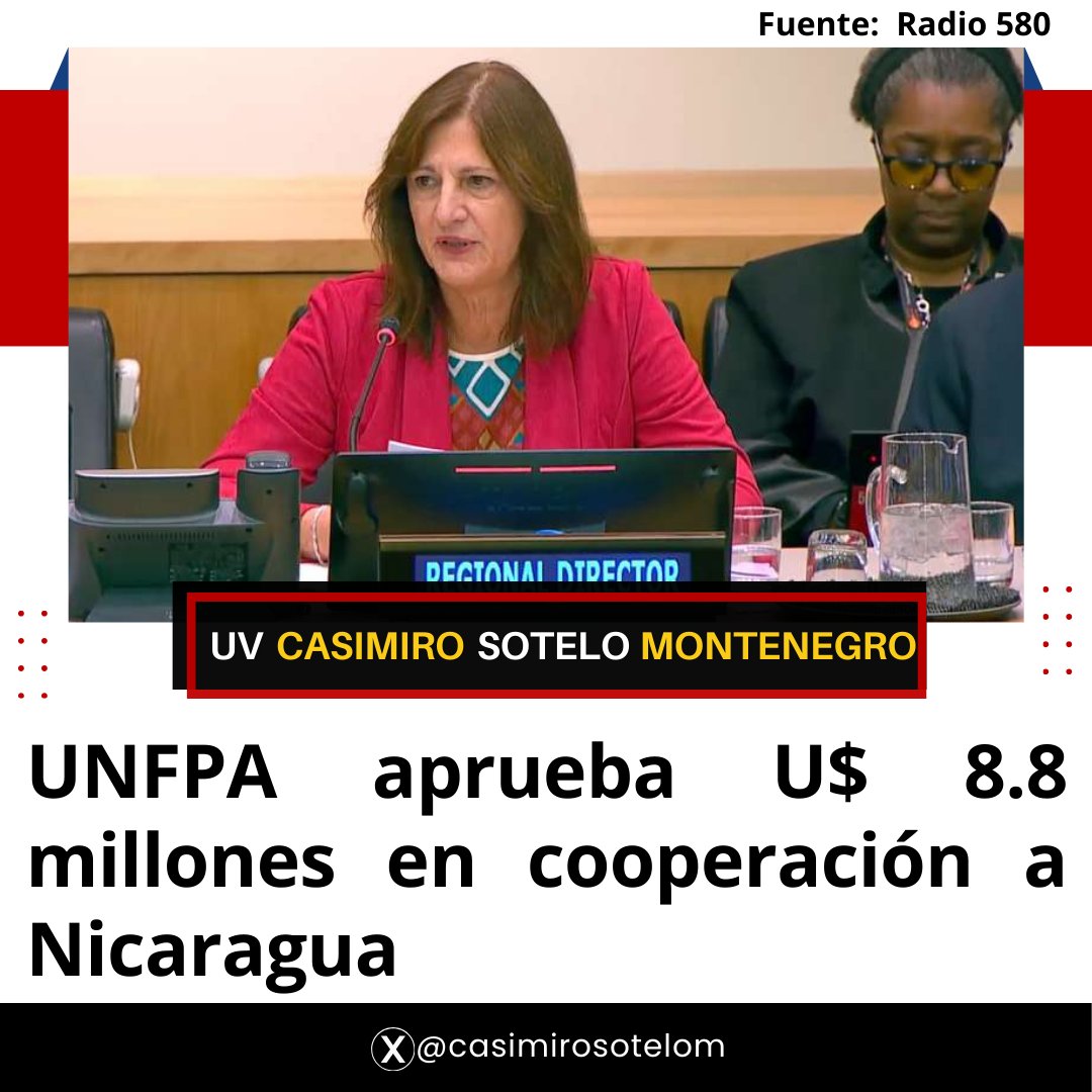 #Nicaragua Fondo de Población de las Naciones Unidas (UNFPA), aprobó 8.8 millones de dólares en cooperación a Nicaragua para los próximos cuatro años.
#ManaguaSandinista #SomosUNCSM #SomosUNAN #13DeJulio