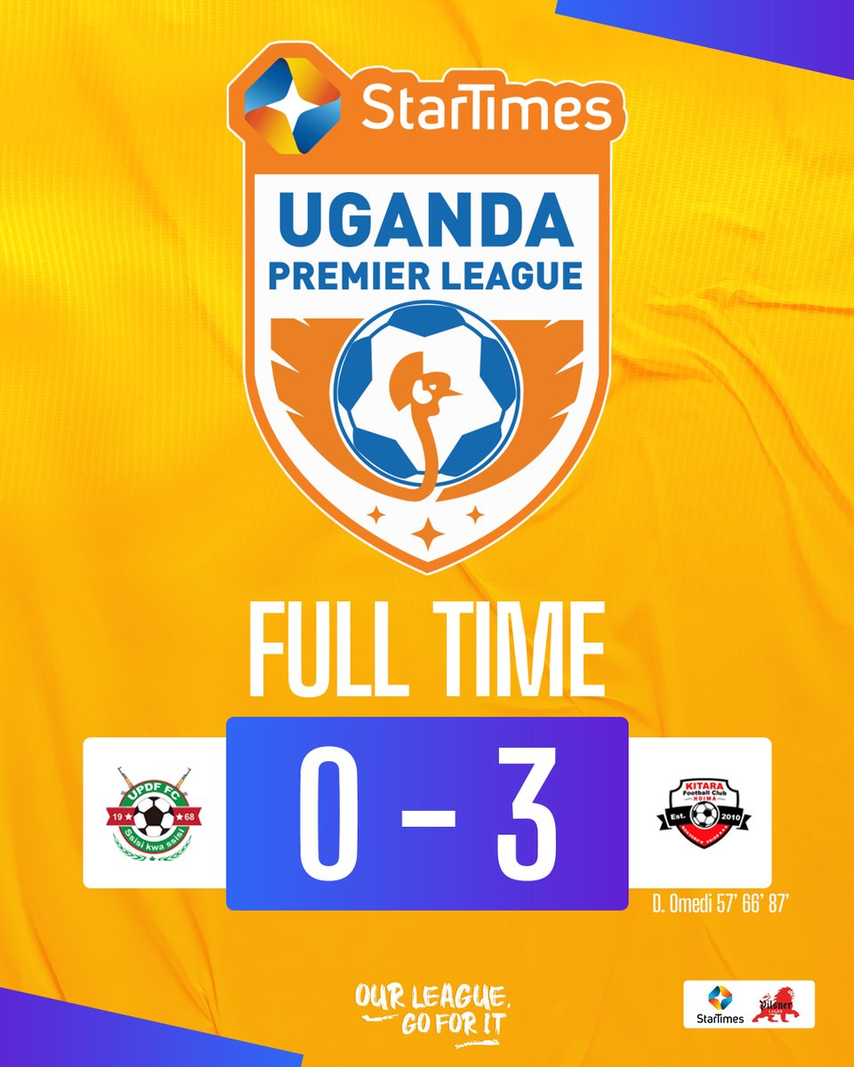 UPL's tweet photo. Full time ⏰
UPDF FC 0-3 Kitara FC
#UPDKIT | #StarTimesUPL https://t.co/GyqHvZrM5y