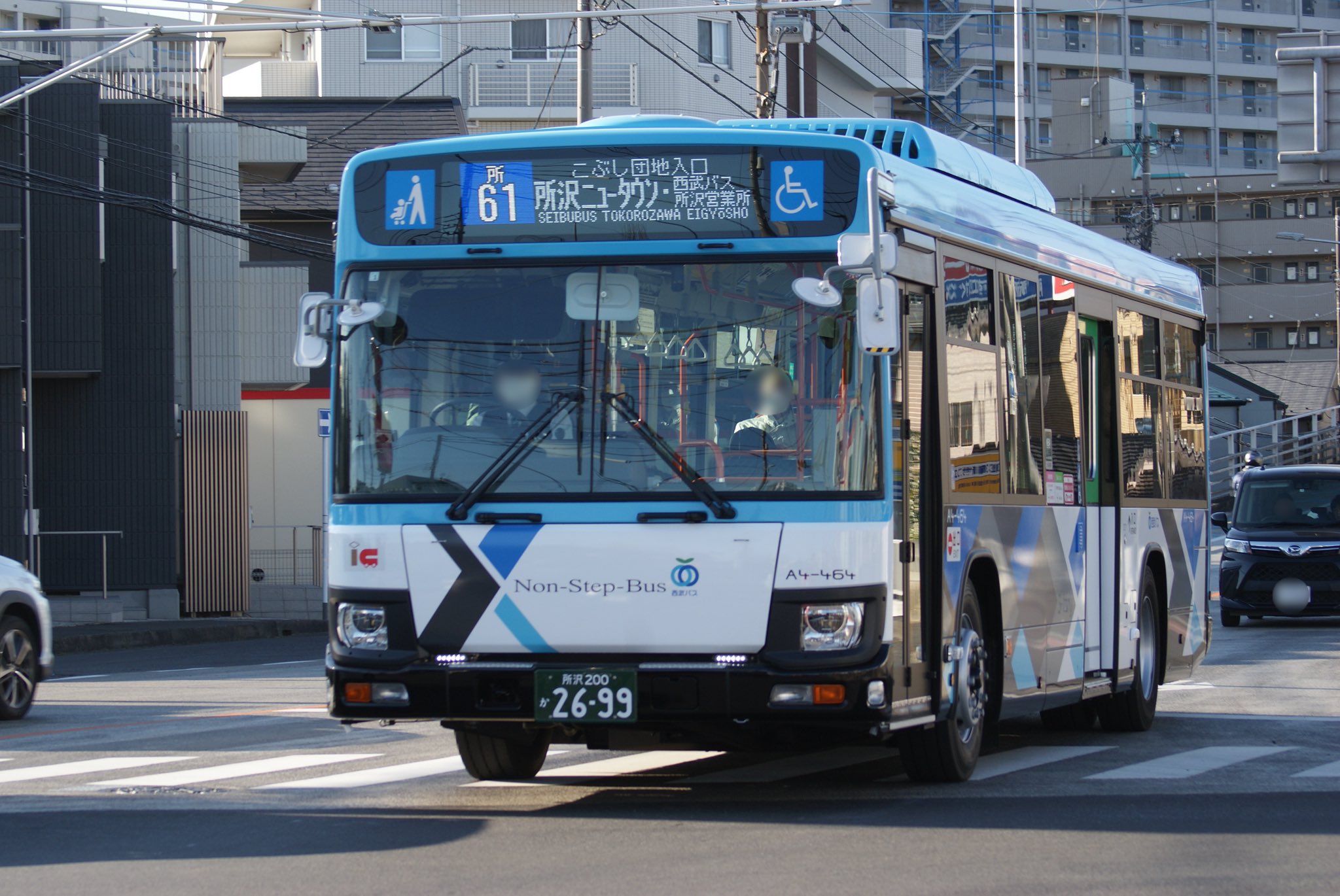 西武バス スロープ板付 路線バス (所沢営業所) 西武バス車窓 本川越駅・川越駅→所沢営業所/ 新所02 本川越駅