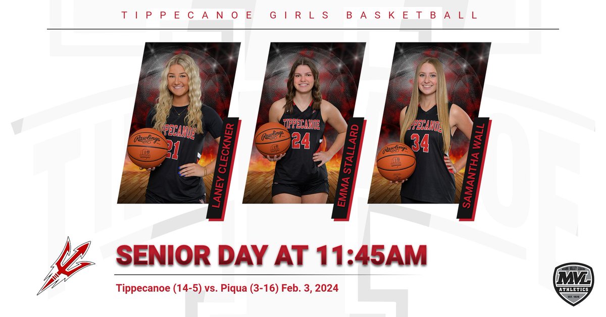 Good Luck to  the Lady Red Devils (14-5) as they host Piqua (3-16) for <a href="/MVLathletics/">Miami Valley League</a> girls basketball. The JV tips at 10:30am followed by Senior Day and the varsity game to follow. Congrats to Laney Cleckner, Samamtha Wall, Emma Stallard.
@TippGirls_Bball