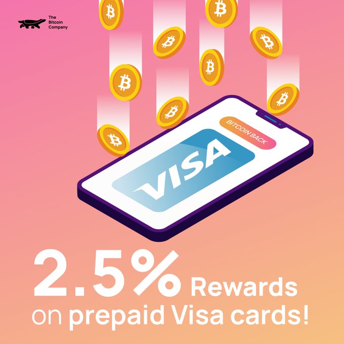 🎲 Bitcoin Giveaway &amp; Visa Card Bonus 💳 

Get 2.5% back on prepaid Visas (purchasable with BTC) for the next 7 days!

Spread the word for a chance to win ⚡ 10,000 Sats ⚡

To enter: follow us, and like &amp; repost this - there'll be 5 winners!