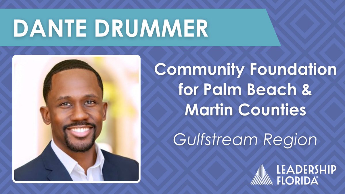 LeadershipFla's tweet photo. Welcome to new #ConnectClass13 member, Dante Drummer, in the #GulfstreamRegion. Dante is the director for development and philanthropic partnerships at @cfpbmc. https://t.co/ggoIczHqYu