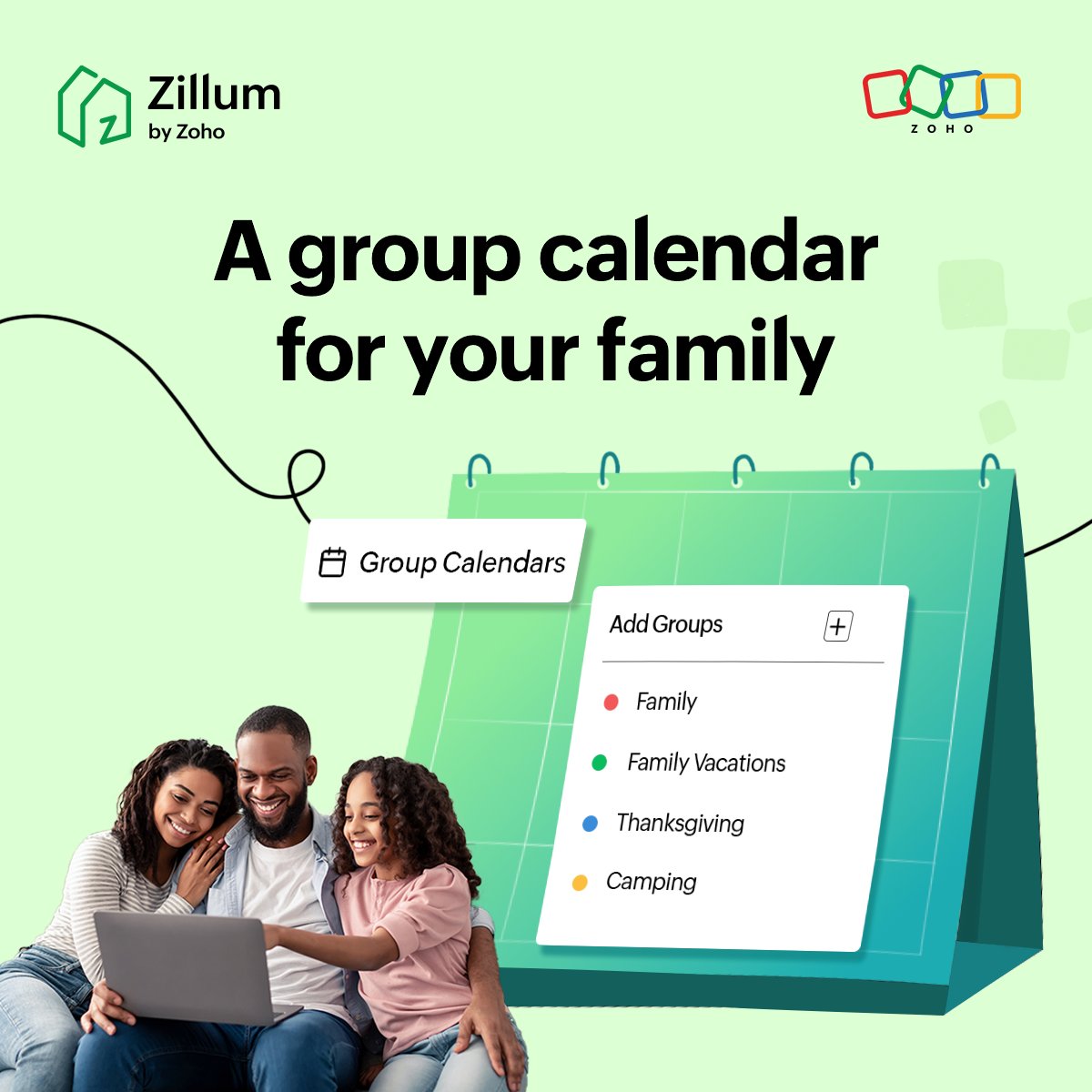 An organized family is a #HappyFamily!
Stay connected with your family and their schedules with a group calendar. 📅
No more frantic scrambling to find time together! Only happy shared moments. 😁