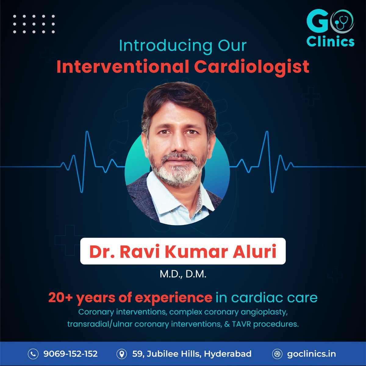 GoClinic234178's tweet image. Brace yourselves for a true titan in cardiology!
Introducing the incomparable Dr. Ravi Kumar, a trailblazer with over 20 years of groundbreaking experience in the world of cardiology.
Contact: 9069152152
#CardiologyMaestro #DrRaviKumar #20YearsInCardiology #HealthcareIcon