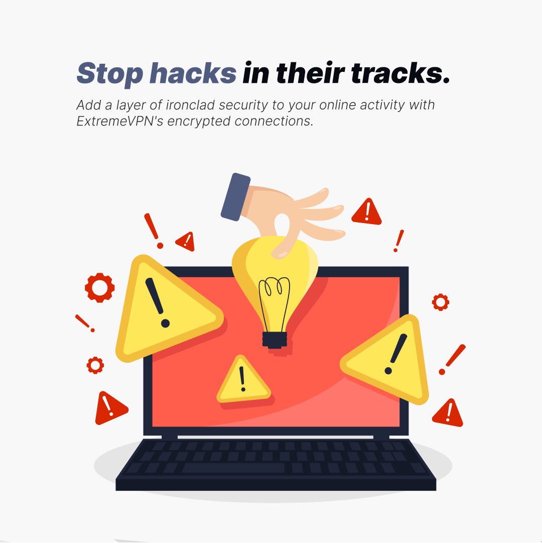 ExtremeVPN's tweet image. Add an ironclad layer to your online defense! ExtremeVPN’s encrypted connections stop hacks in their tracks. Protect your digital world with the security it deserves.

#MilitaryGradeEncryption #IroncladSecurity #EncryptedConnections #DataProtection #EncryptYourTraffic