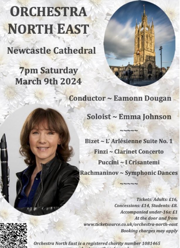 Orchestra North East (@orchestra_east) on Twitter photo A clarinet treat awaits! We are delighted that Emma Johnson will be joining us in <a href="/nclcathedral/">Newcastle Cathedral</a> this March! Tickets available from
orchestranortheast.org.uk <a href="/ClarinetEmmaJ/">Emma Johnson</a> @DurhamChoral <a href="/TrustDurham/">Durham Music</a> <a href="/musicdurham/">Music in Durham</a> <a href="/CultureCounty/">Durham Culture County</a> A clarinet treat awaits! We are delighted that Emma Johnson will be joining us in <a href="/nclcathedral/">Newcastle Cathedral</a> this March! Tickets available from
orchestranortheast.org.uk <a href="/ClarinetEmmaJ/">Emma Johnson</a> @DurhamChoral <a href="/TrustDurham/">Durham Music</a> <a href="/musicdurham/">Music in Durham</a> <a href="/CultureCounty/">Durham Culture County</a>
