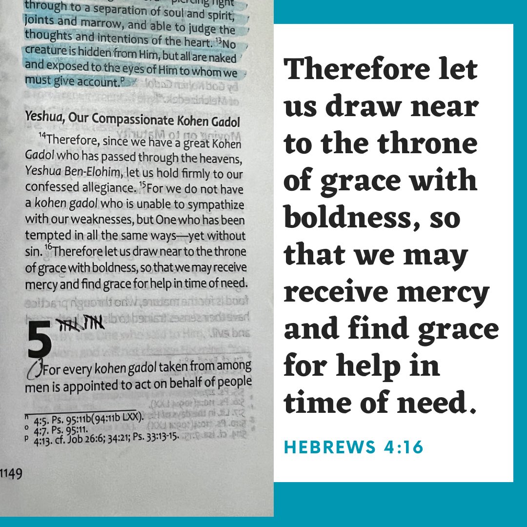 ravdaveed's tweet image. Shabbat Shalom!!! In the midst of a very difficult few days, I am trying to cling to these Words. #Hebrews4v16 #TLV #TLVBible 
•
#WWL #WordAsAWayOfLife #CoffeeAndTheBible #Discipleship #CamperLife