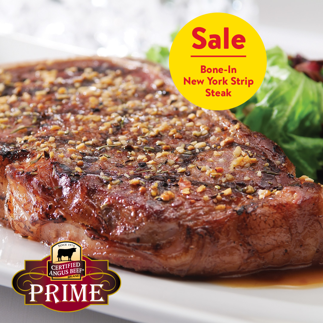 🚨 Don't miss out on this limited sale 🚨 Check out your local Fresh Thyme Market for this limited deal on Certified Angus Beef Prime-Graded Bone-In New York Strip Steak! You can catch this deal starting today, Saturday, Feb. 3, at 10 a.m. until supplies run out. 🥩