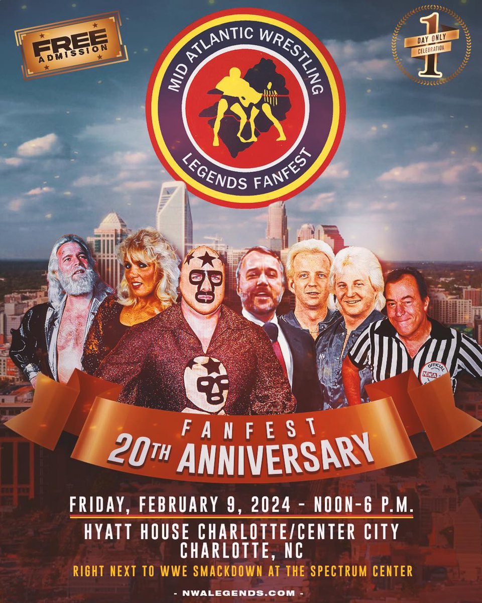 Highspots will be part of the 20th Reunion Fanfest. The best news is that it's free admission and many talents are only $5 autographs. Join us prior to WWE Smackdown, literally across the street from the Spectrum Center.