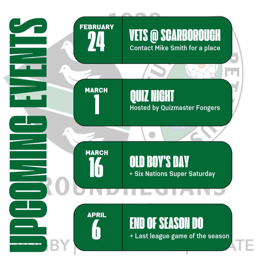 Plenty going on at the club over the next few weeks - get these dates in your diary now!