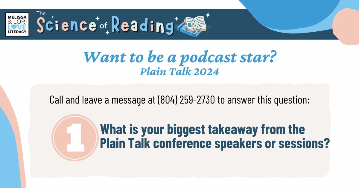 literacypodcast's tweet photo. If you were at #PlainTalk, we want to hear from YOU! 💙
Call in and leave a message.
WHAT IS YOUR BIGGEST TAKEAWAY FROM THE SPEAKERS OR SESSIONS?
☎️ 804-259-2730 ☎️ https://t.co/3QGNTtpJaR