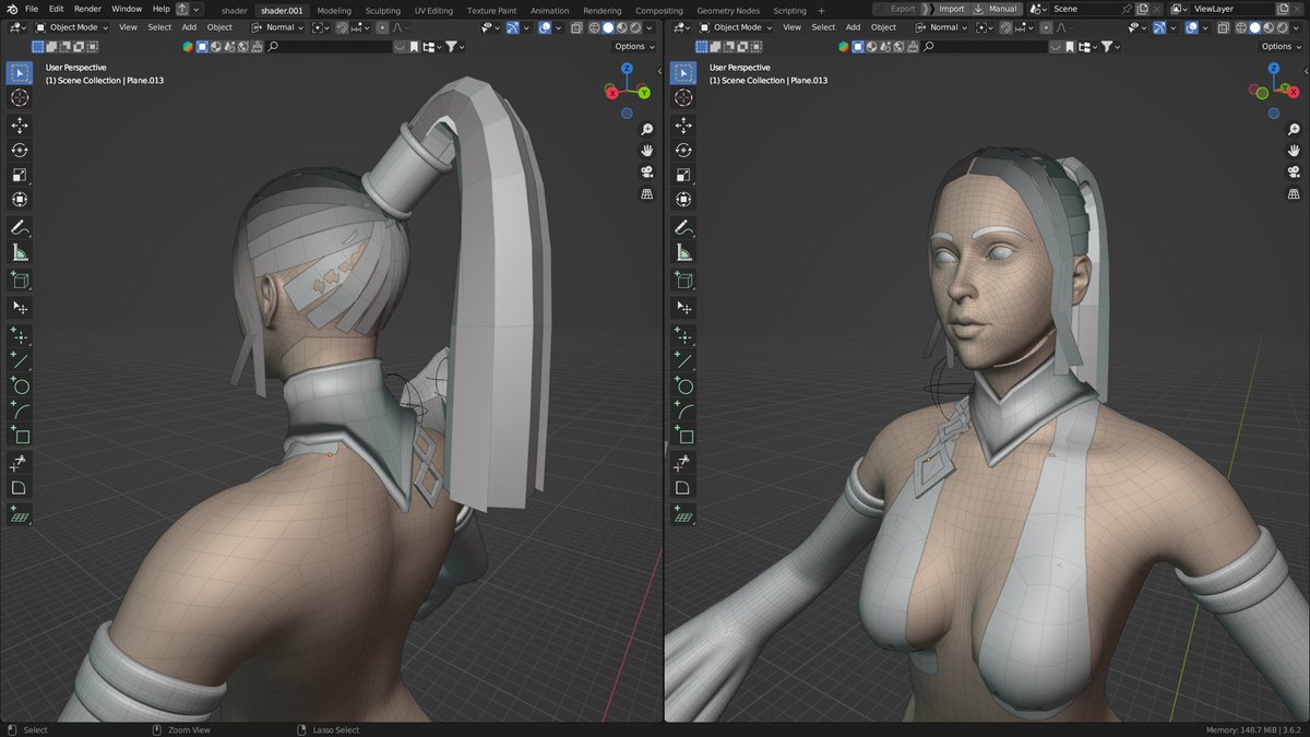 #3DModeling #GameArt #CharacterDesign #FemaleCharacter #FantasyArt #Blender #DigitalSculpting #PBR #LowPoly #Charactermodelling #gameart  #Blender #VirtualArtistry #wingfox