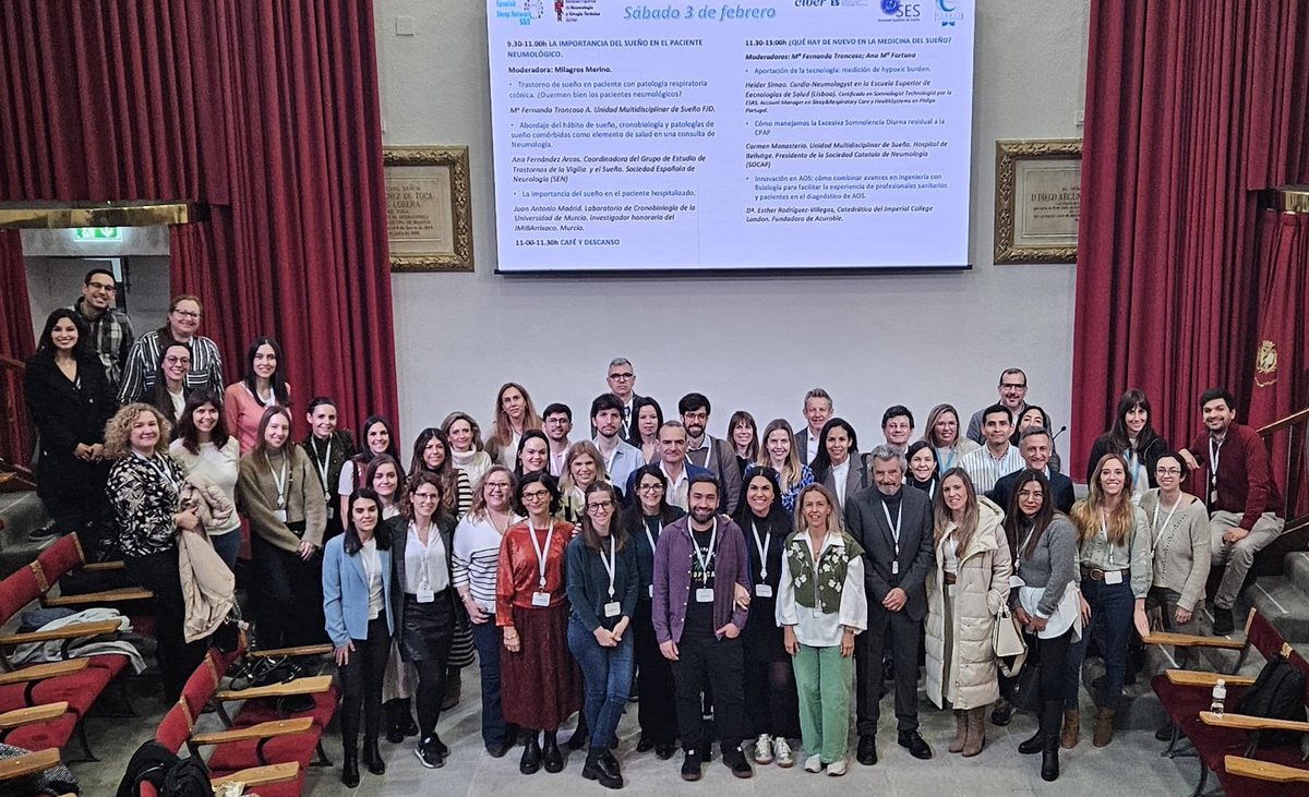 Las Dras García <a href="/AldaraGarciaNM/">Aldara García-Sánchez</a> y Cano <a href="/cano_pumarega/">Irene Cano</a> han participado en el Encuentro junto al sueño <a href="/SeparRespira/">SeparRespira</a> @CIBERES <a href="/Sociedad_SES/">SES</a> Fantástico encuentro de este grupo de investigadores multidisciplinares