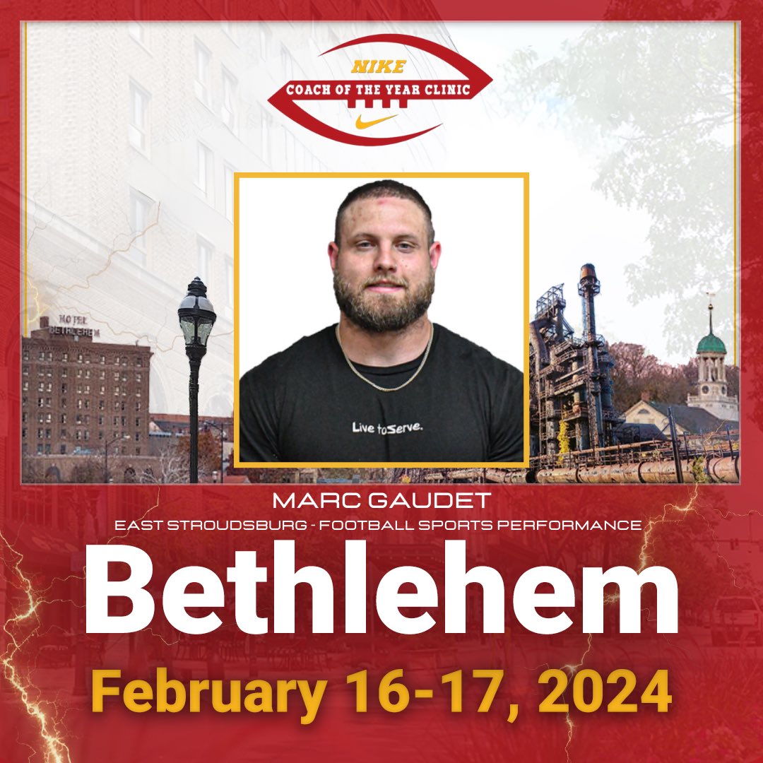 NikeCOYBethlehem (@coy_nike) on Twitter photo S&C Coaches & Football Coaches serving in that capacity at schools, Don’t miss out. Practical applications w/weights & athletes, Power Complex, Speed & Agility, Team Management, Contact Prep, & More! Earn CEUs! <a href="/StrCoachNetwork/">StrengthCoachNetwork</a> <a href="/ShaneDavs/">Shane Davenport</a> <a href="/mgaudett14/">Marc Gaudet</a> 2024.nikecoyfootball.com/bethlehem/ S&C Coaches & Football Coaches serving in that capacity at schools, Don’t miss out. Practical applications w/weights & athletes, Power Complex, Speed & Agility, Team Management, Contact Prep, & More! Earn CEUs! <a href="/StrCoachNetwork/">StrengthCoachNetwork</a> <a href="/ShaneDavs/">Shane Davenport</a> <a href="/mgaudett14/">Marc Gaudet</a> 2024.nikecoyfootball.com/bethlehem/