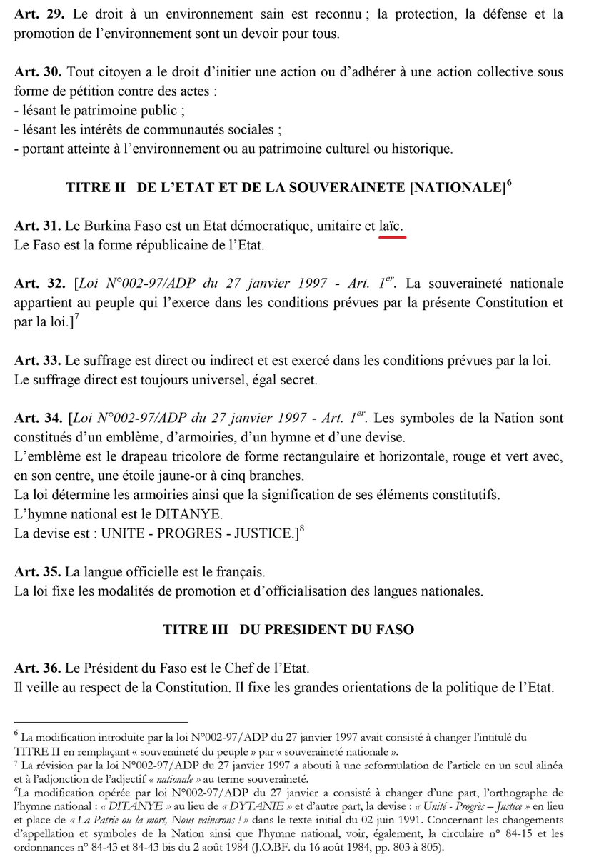 roiducondor's tweet photo. (3) العلمانية والإسلام:

قال الأخ (محمد الأمين سوادغو) @Sawadogobf 🇧🇫 أن "الدول الثلاثة مسلمة" لكن دساتير #مالي 🇲🇱 و #بوركينافاسو 🇧🇫 تشير صراحة إلى "علمانية الدولة"، بالمادة 31 من دستور بوركنافاسو🇧🇫والمادة 30 من دستور مالي🇲🇱، فعن أي إسلام تتحدث والعلمانية هي المرجع لا الإسلام ؟ https://t.co/EOJMokUbgw