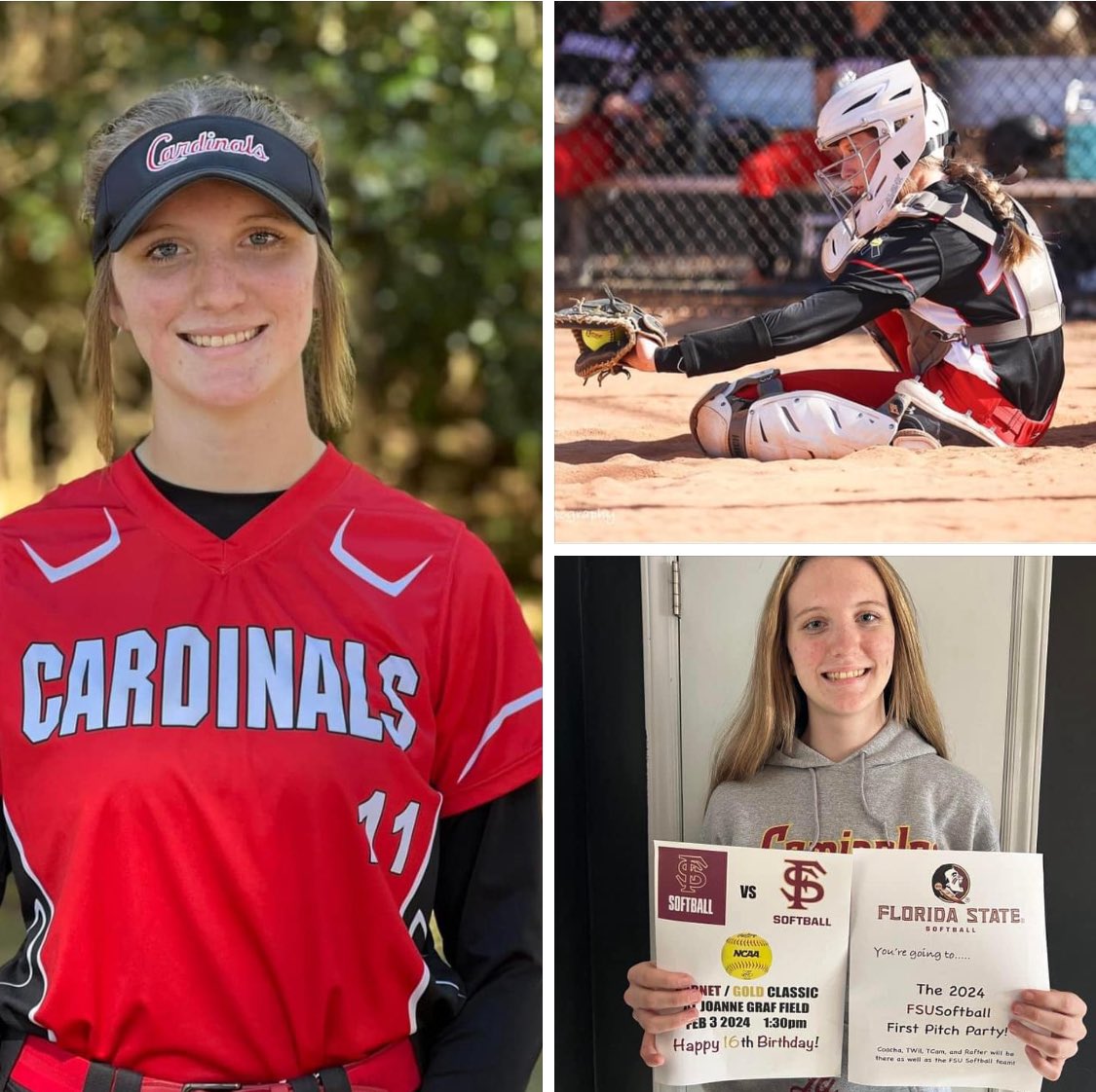 🥳🎉🎂🥎Happy Sweet 16th Birthday to one of most competitive, hardworking athletes I’ve ever met! We know your day is going to be special! Scrimmage at Florida State and then a team party afterwards!! Enjoy your day Hoots, we hope it’s as special as you are!!!!!!🎂🥳🎉🥎