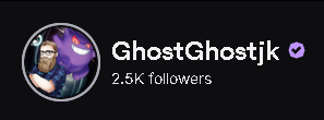 GhostGhostjk's tweet photo. Thank you all. You have made my dream come true. I am forever grateful. <3 #twitch #TwitchPartner https://t.co/zP9H8g0xka