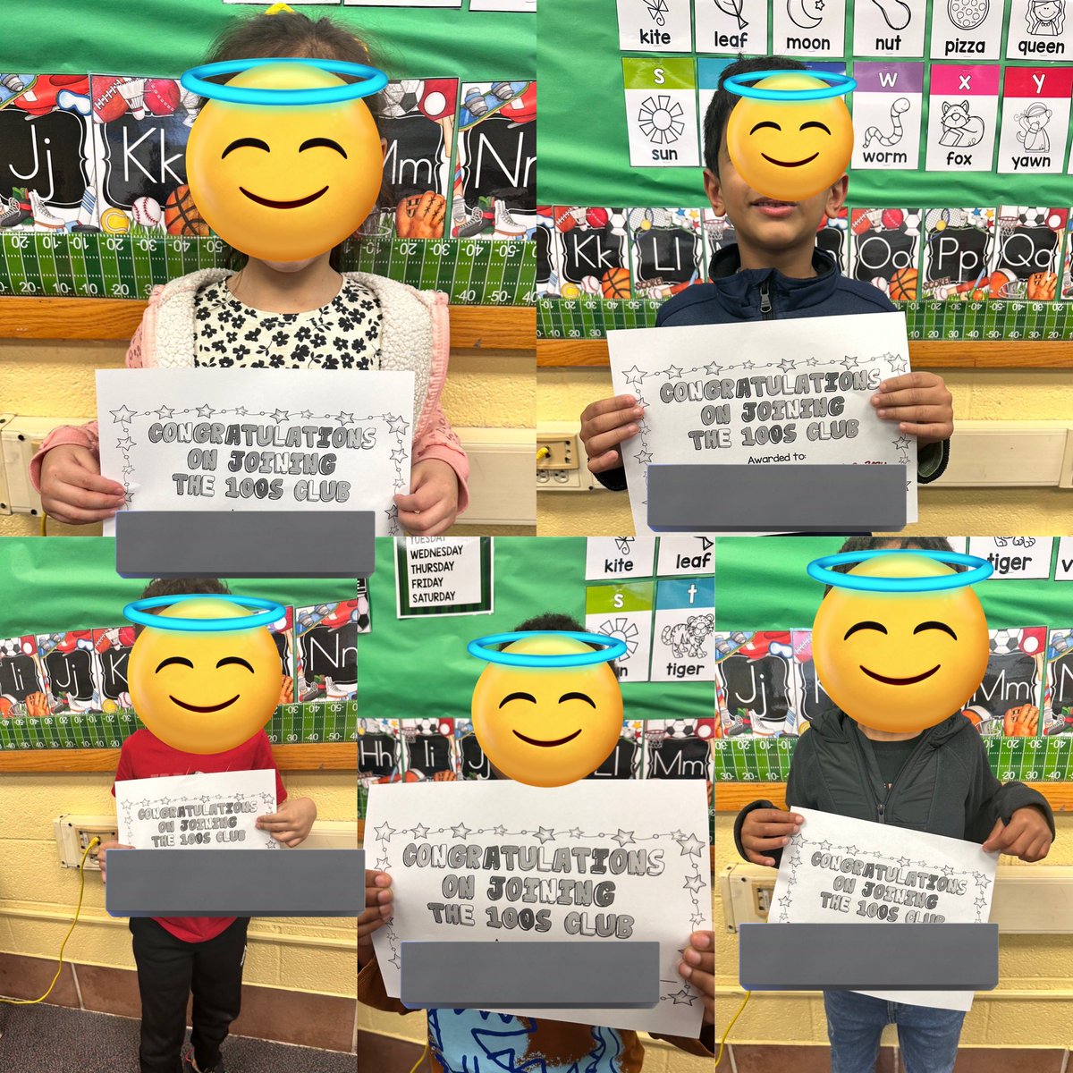 Five of my sweet angel babies joined the 100s Club on Friday, showing off their ability to count to 100. #kinderismyjam #TEAMHPPM #100sClub @HPPMBobcats