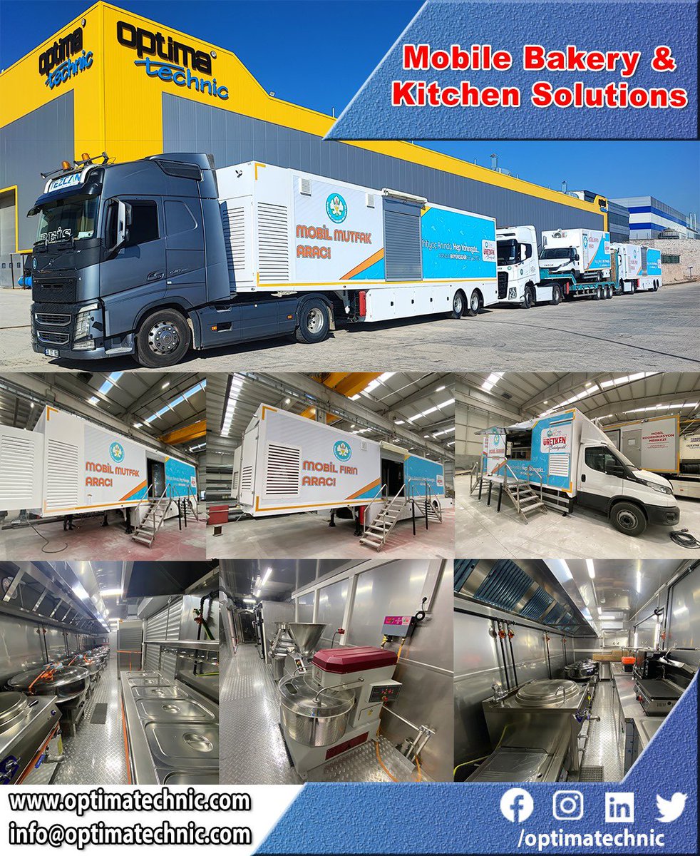 Optima Technic Mobile Bakery, Mobile Kitchen and Mobile Catering Unit projects..

For more information about our products, please contact with us:
info@optimatechnic.com
optimatechnic.com

#madeinturkey #optimatechnic #mobilekitchen #mobilebakery #mobilehospital #redcross